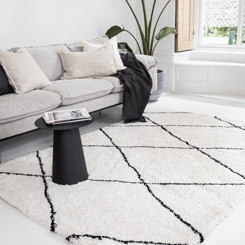 Interieur05 Vloerkleed Berber Nea Wit|Zwart 200x290cm