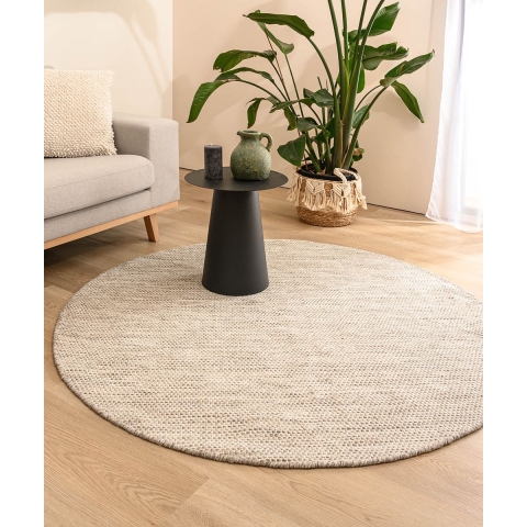 Nordic Weavers Rond wollen vloerkleed - Ulstein naturel|grijs - 200 cm
