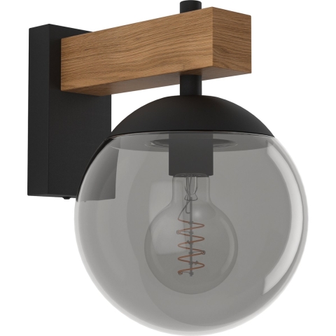 EGLO Bufalata Wandlamp - buitenverlichting - E27 - Zwart, bruin
