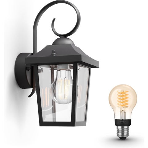 Philips Mygarden Buzzard Wandlamp - Incl. Hue White Filament - Zwart