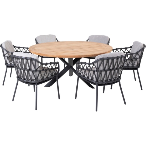 4SO Calpi|Prado 160 cm. ronde tuinset - 7-delig