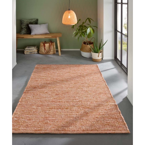 Tapeso Wollen vloerkleed - Bokn Terracotta - 70x240 cm