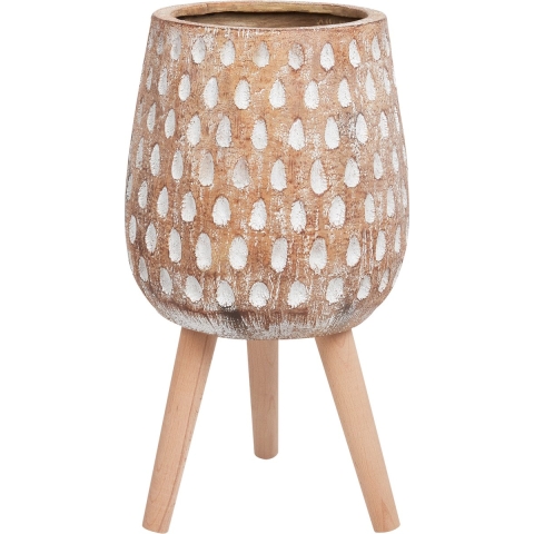 Beliani - ASCLEPIAS - Bloempot - Lichtbruin - Magnesium