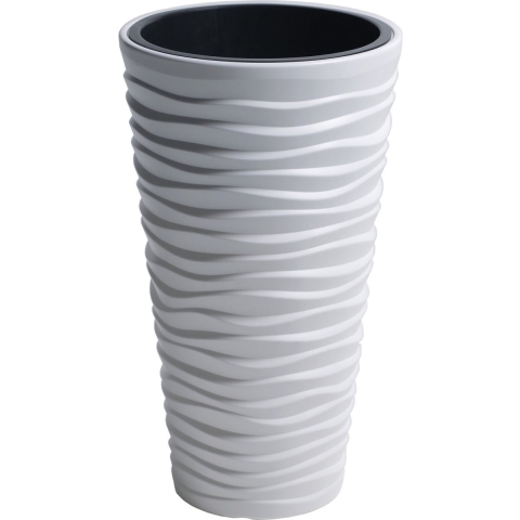 Prosperplast Bloempot Sand - wit - kunststof - D39 x H75 cm