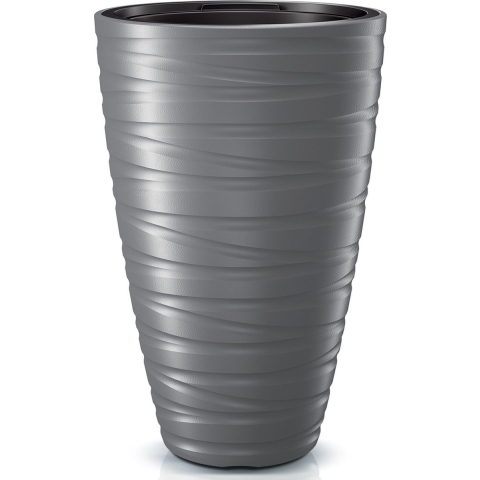 Prosperplast Plantenpot Amazing - kunststof - steengrijs - D37 cm