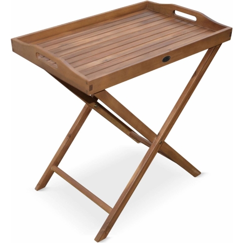 sweeek - Houten dienblad op standaard