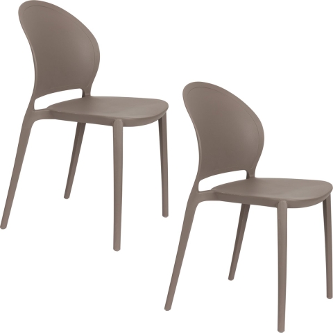 Housecraft Sjoerd Tuinstoelen Kunststof Grijs - Set van 4