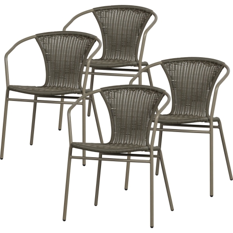 WOOOD Weston Stoel Outdoor - Rattan|Metaal - Jungle - Set van 4