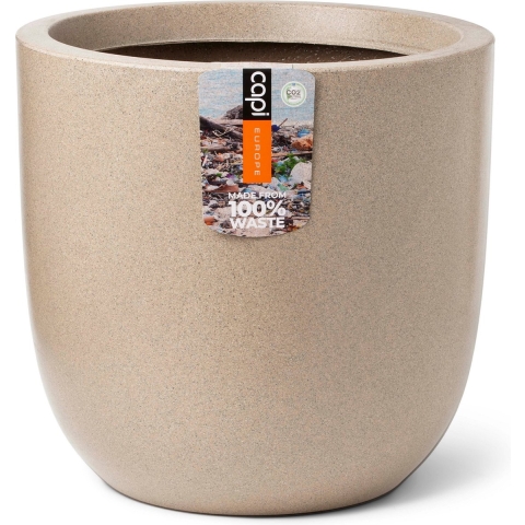 Capi Europe Bloempot bol Waste Smooth NL - 43x41 - Terrazzo beige