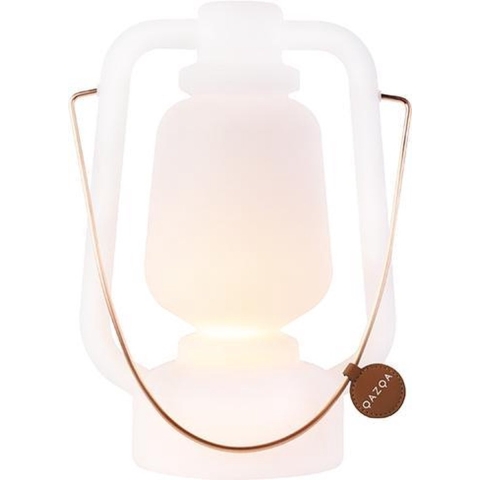QAZQA Tafellamp oplaadbaar 30 cm IP44 wit - Storm Small