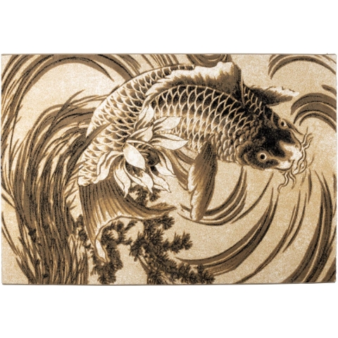 Bold Monkey The Legend Of Koi vloerkleed 160x230 beige|zwart grijs