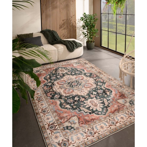 Heritaged Vintage buitenkleed - Valenca Fino groen|rood - 160x230 cm
