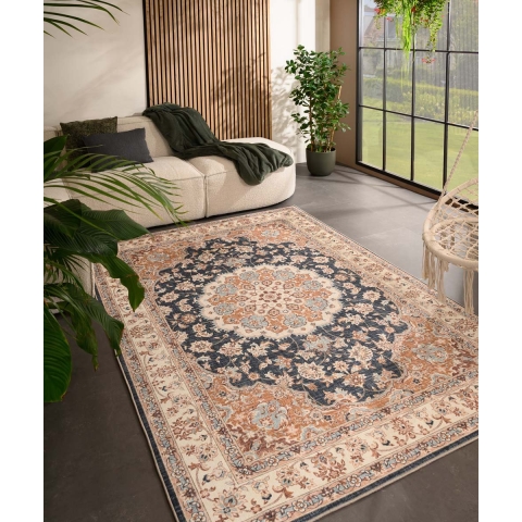 Heritaged Vintage buitenkleed - Valenca Nova goud|blauw - 120x160 cm