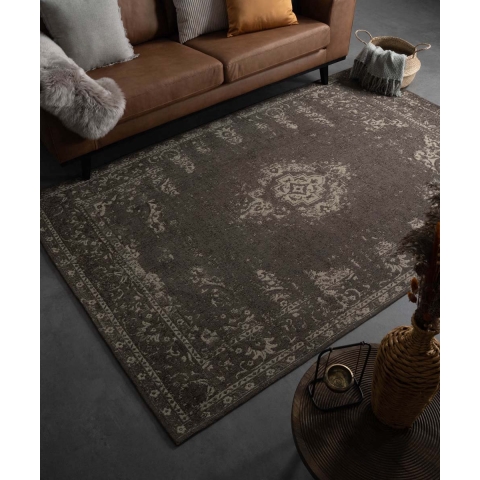 Heritaged Vintage vloerkleed Nomad - grijs|taupe - 240x340 cm