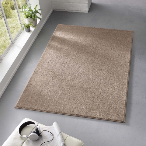 Tapeso Effen vloerkleed Qualis - taupe - 240x240 cm