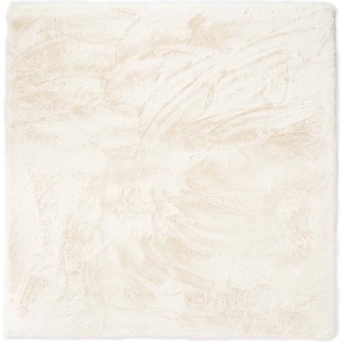 Tapeso Vierkant hoogpolig vloerkleed - Comfy plus - wit - 200x200 cm