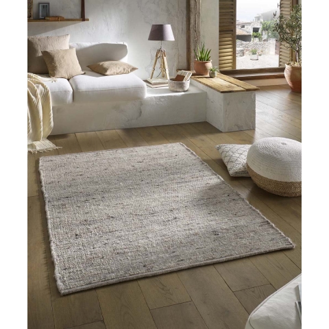 Tapeso Wollen vloerkleed - Bokn lichtgrijs - 70x240 cm