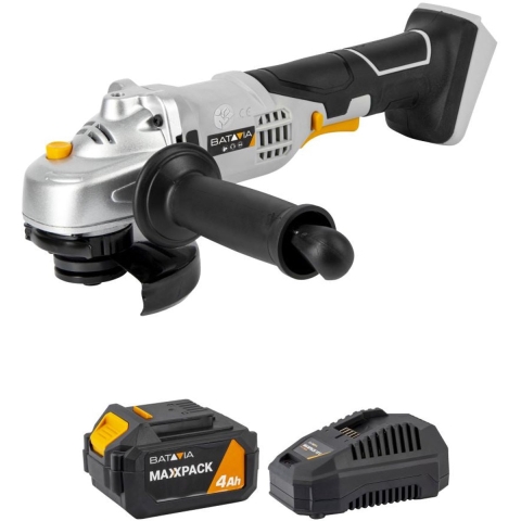 Batavia Accu 18V   Haakse slijperØ 115m Incl. 5.0 Ah Li-ion Accu / 4.0 Ah Oplader Maxxpack