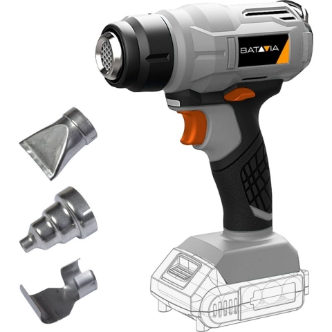 Batavia Accu 18V   Heteluchtpistool 550°C Incl. 5.0 Ah Li-ion Accu / 2.4 Ah Oplader Maxxpack