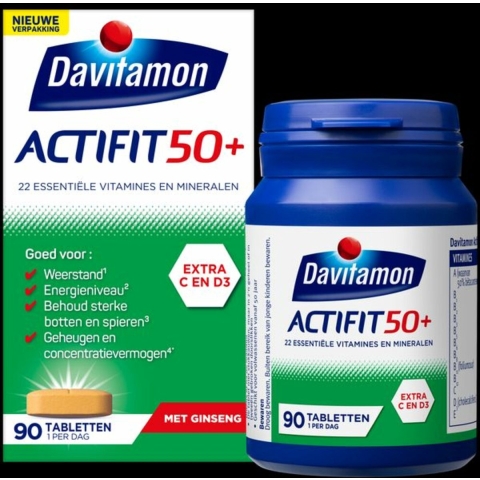 Gratis Verzending: 4x Davitamon Actifit 50+ 90 tabletten