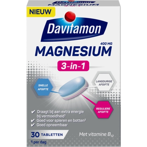 Gratis Verzending: 4x Davitamon Magnesium 3 in 1 30 tabletten