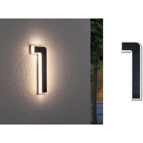 Paulmann 79842 4000870798423 Huisnummerlamp op zonne-energie Energielabel: G (A - G) 0.20 W Warmwit Zwart