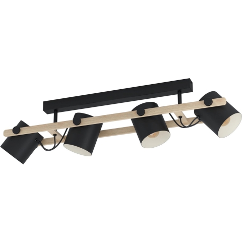 EGLO Hornwood Plafondlamp - E27 - 100 cm - Zwart|Crème|Bruin