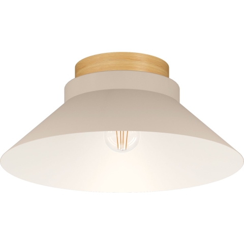 EGLO Moharras Plafondlamp - E27 - Ø 40 cm - Beige|Bruin - Staal|Hout