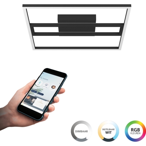 EGLO connect.z Calagrano-Z Plafondlamp - 45 cm - Zwart|Wit - RGB