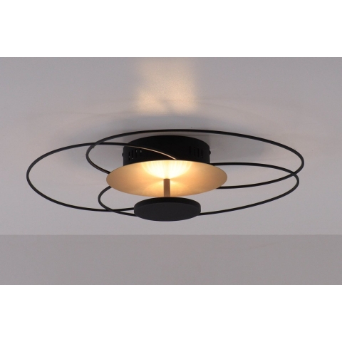 Highlight - Fiore - Plafondlamp 48cm 2700k zwart|goud 3 stap dimmer