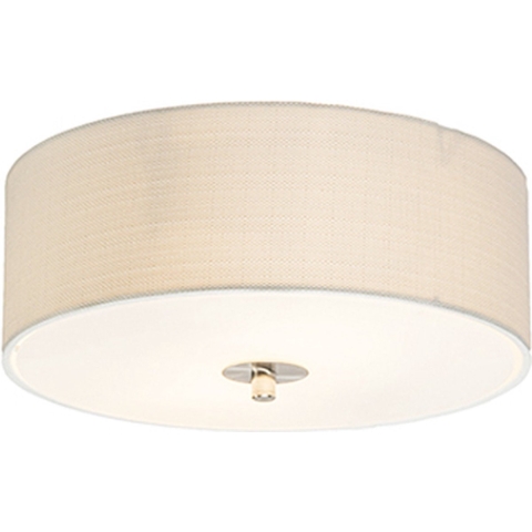 QAZQA Landelijke plafondlamp wit|crème 30 cm - Drum Jute