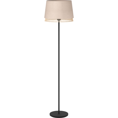 EGLO Tabley Vloerlamp - E27 - 153 cm - Natuur|Bruin|Zwart - Textiel