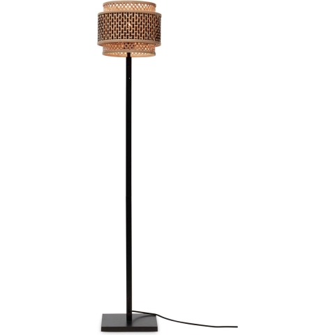 GOOD&MOJO Vloerlamp Bhutan - Zwart|Bamboe - Ø25x130cm