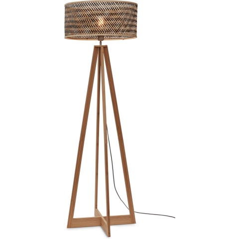 GOOD&MOJO Vloerlamp Java - Bamboe|Zwart - 50x50x145cm