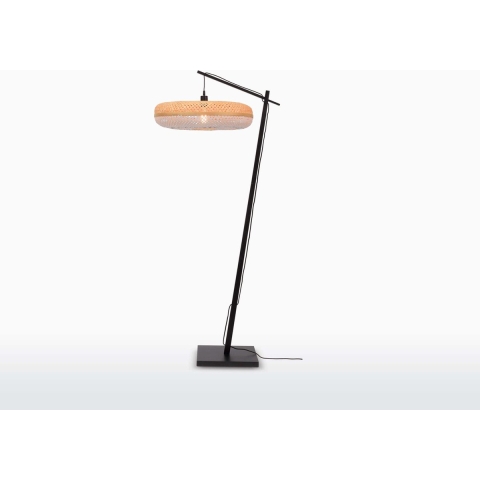 GOOD&MOJO Vloerlamp Palawan - Bamboe Zwart|Wit - Ø77cm