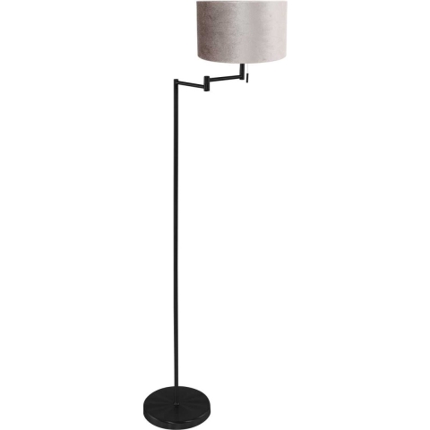 Mexlite Vloerlamp Bella Zwart Lampenkap Ø 30cm Zink - Taupe E27