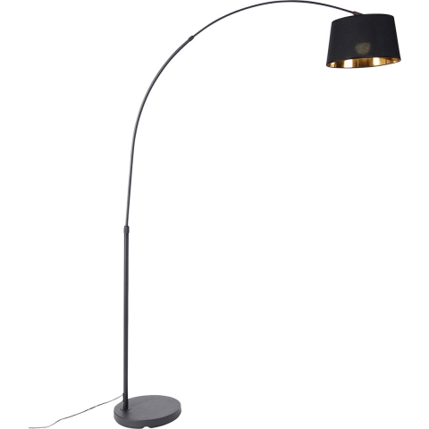 QAZQA Smart booglamp zwart met goud incl. Wifi A60 - Arc Basic