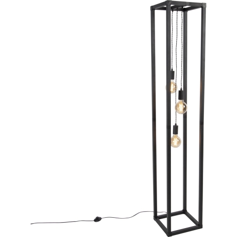 QAZQA Smart vloerlamp zwart 3-lichts incl. Wifi G95 - Big Cage