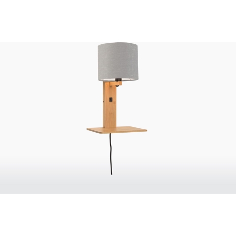 GOOD&MOJO Wandlamp Andes - Bamboe|Lichtgrijs - 19x24x36cm