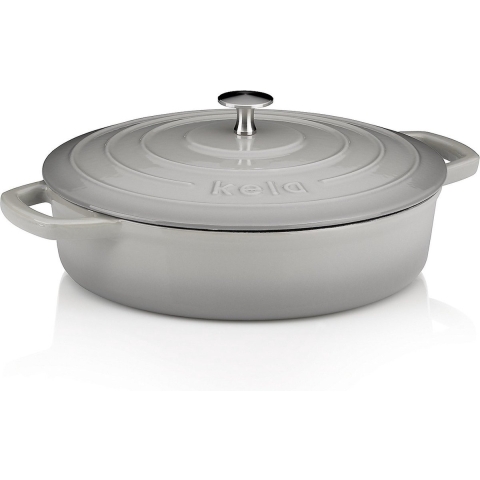 Braadpan, Gietijzer, Laag, Grijs, 28 cm - Kela | Calido