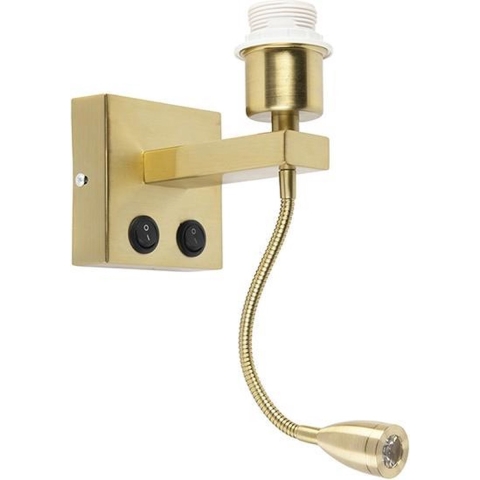 QAZQA Moderne wandlamp messing met flexarm - Brescia Combi