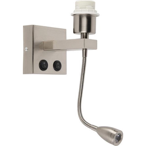 QAZQA Moderne wandlamp staal met flexarm - Brescia Combi