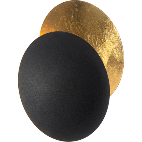 QAZQA Moderne wandlamp zwart met goud - Sunrise