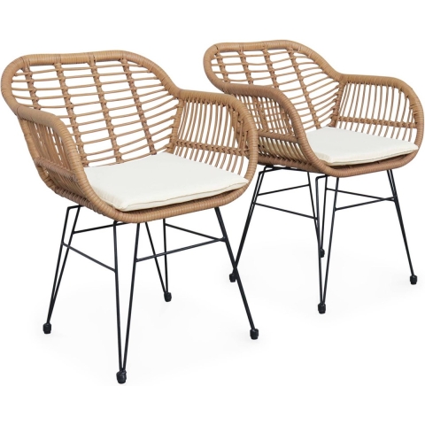 sweeek - Set stoelen met bamboe-effect