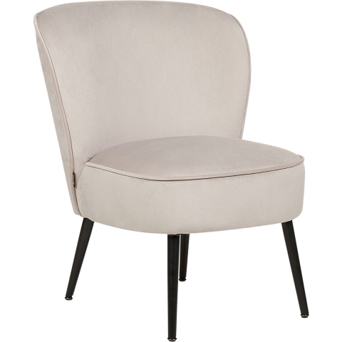 Beliani - VOSS - Fauteuil - Taupe - Fluweel