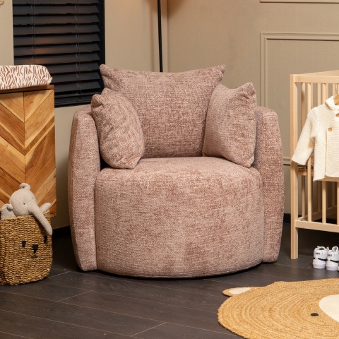 Bronx71 Stoel babykamer Ruby chenille stof roze