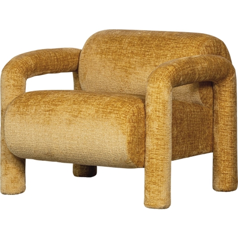 WOOOD Lenny Fauteuil - Polyester - Goud|Geel - 65x76x82