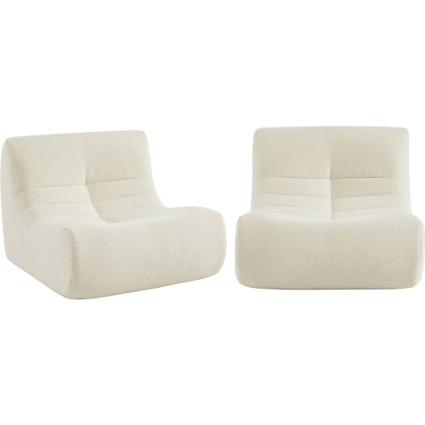 sweeek - 1-zits bouclé fauteuil, verstelbaar (set van 2)