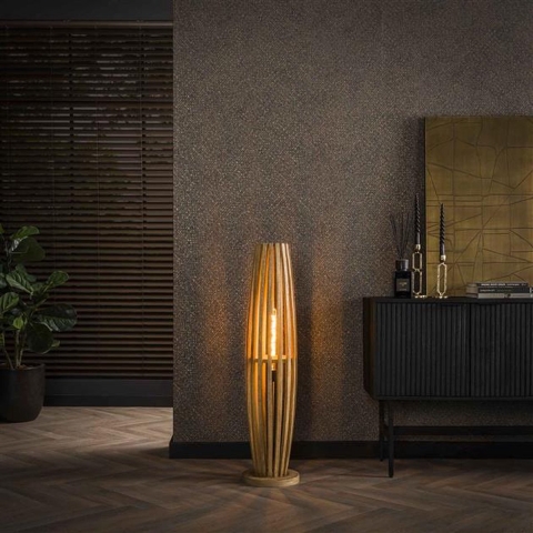 Hoyz Collection - Vloerlamp Orbit 2L - Massief Mango Naturel - M