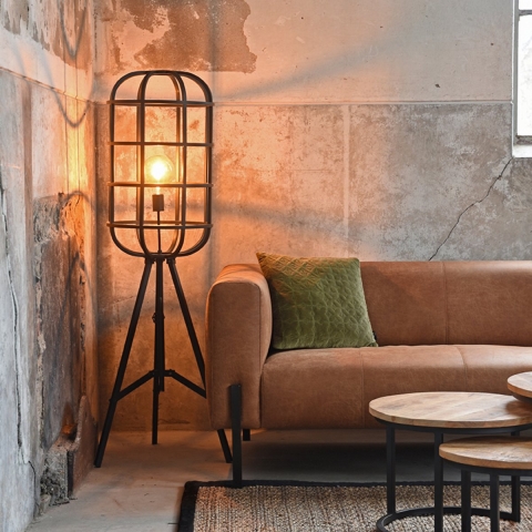 LABEL51 Vloerlamp Twine - Zwart - Metaal